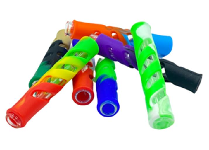 Glass Chillum with Silicone Sleeve