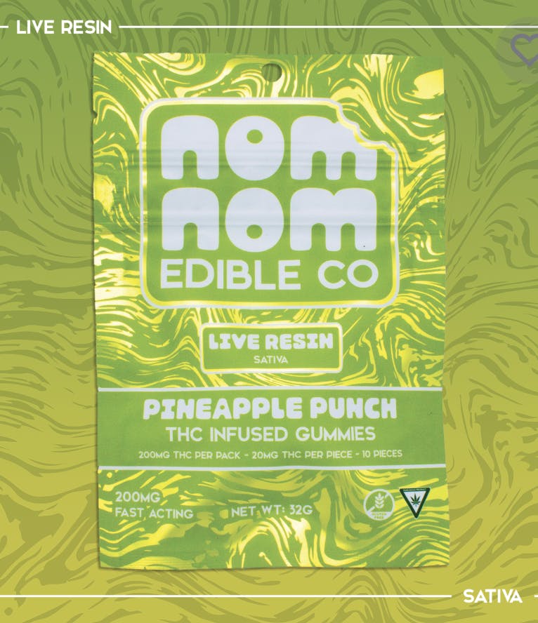 Product: NomNom Edible Co | Live Resin Gummies - 200mg - Pineapple Punch