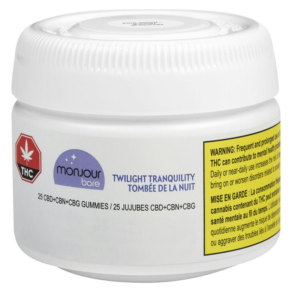 Monjour bare - twilight tranquility cbd:cbn:cbg soft chews - 25 pack