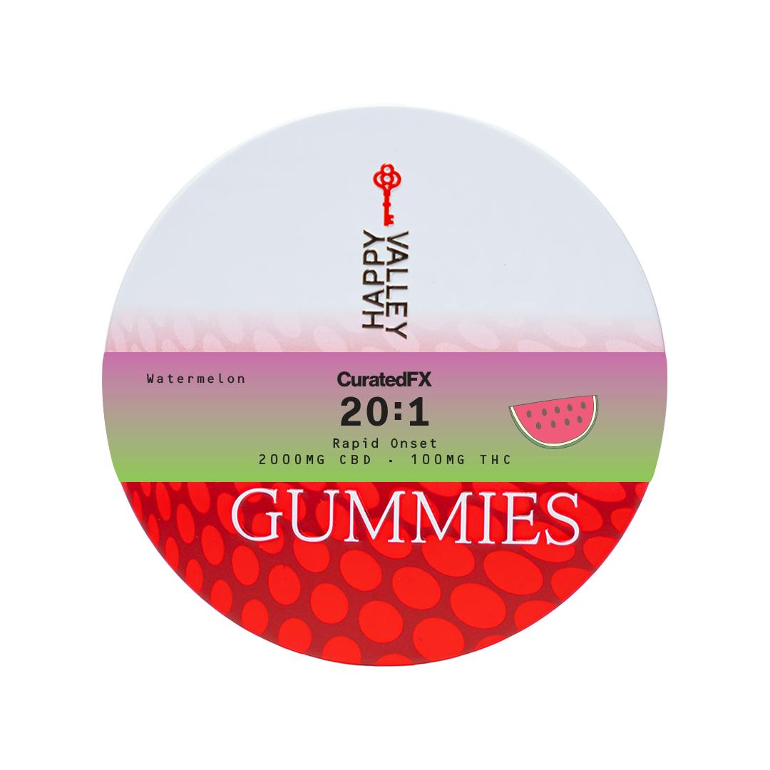 Gummies Rapid Onset 100mg - Curated FX - 20:1 CBD:THC - Watermelon