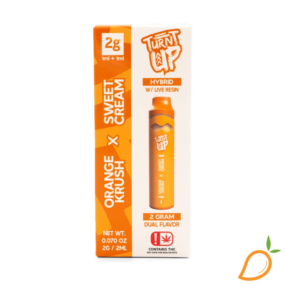 2g Orange Krush x Sweet Cream Dual Flavor Disposable Vape Turnt Up