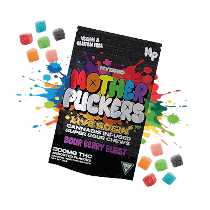 Mother Puckers | 200mg Live Rosin Gummies | Sour Berry Burst