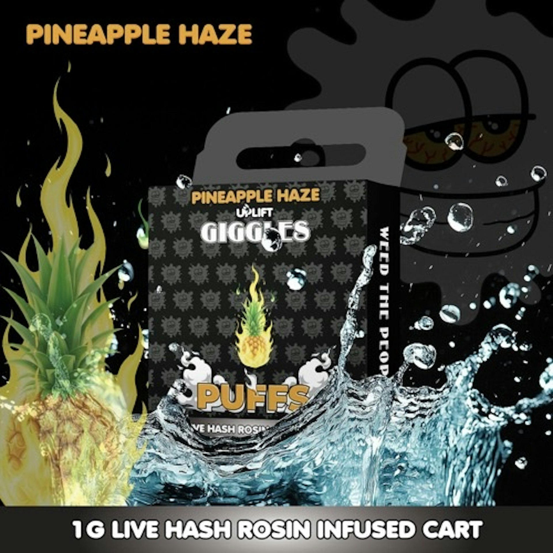 Giggle Puffs - Pineapple Haze Live Rosin Infused Cartridge
