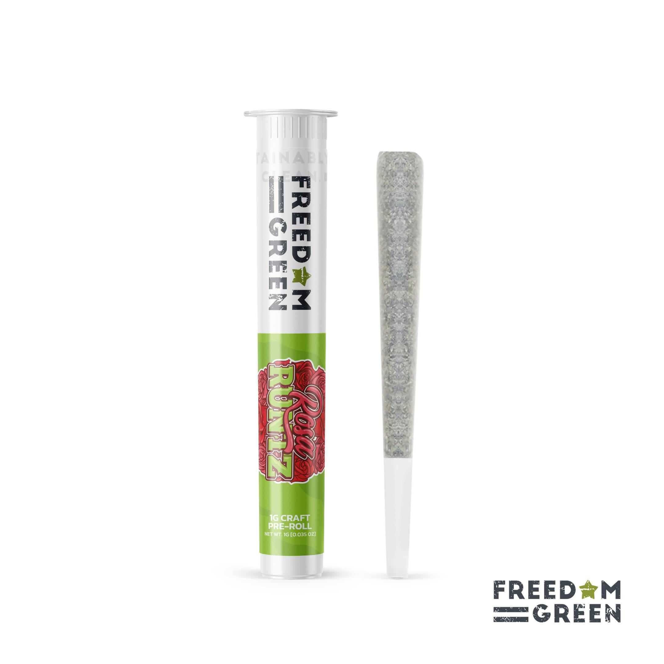 Freedom Green - 1g Preroll - Rosa Runtz