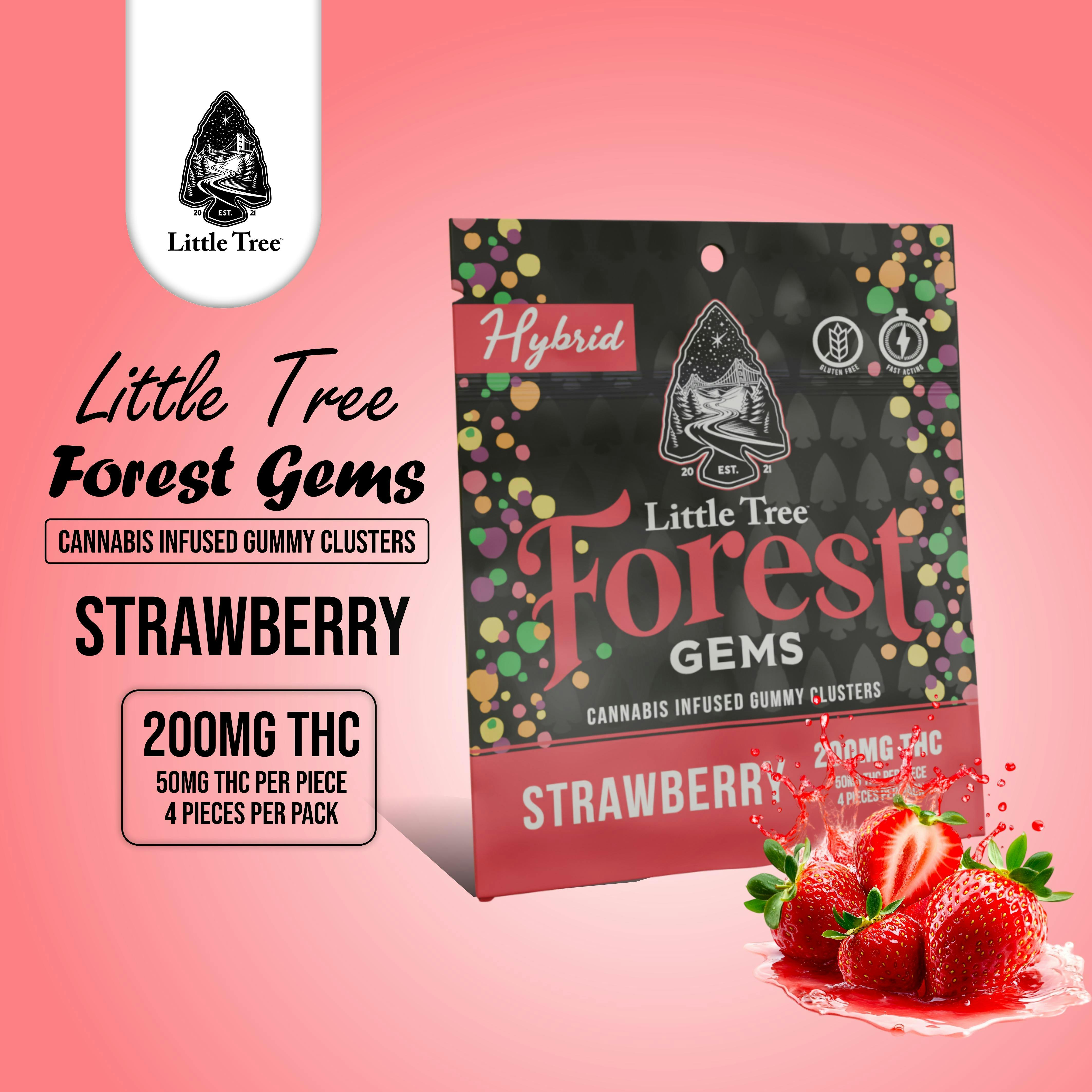 Product: Little Tree | Strawberry Forest Gems Gummies 4x50mg 200mg