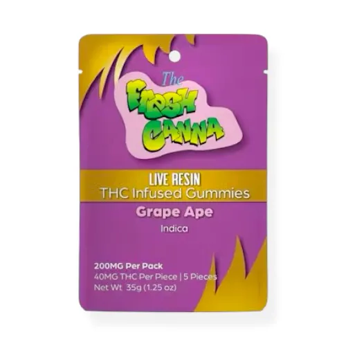 Fresh Canna Grape Ape Live Resin Gummies 200mg Rec-active