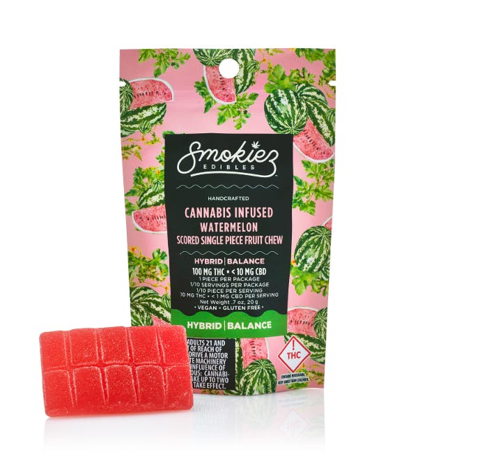 Smokiez - Fruit Chews 1pk -  Watermelon (H) (100mg)