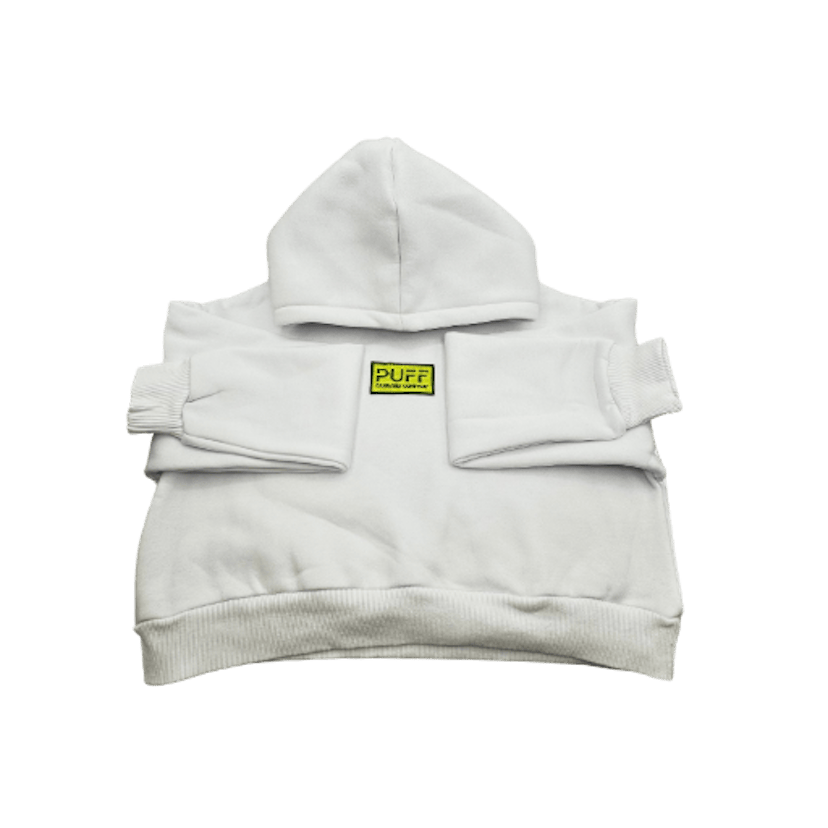 White Cropped Hoodie - S