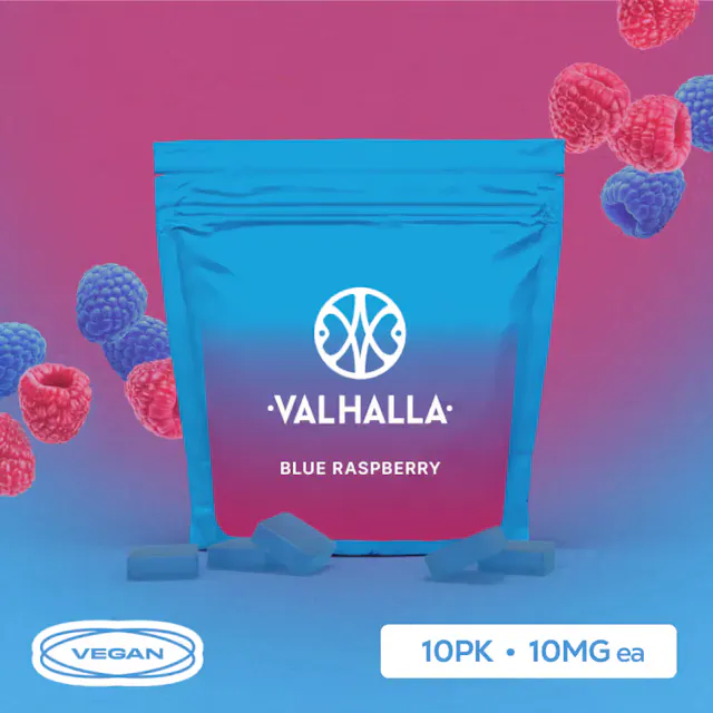 Valhalla Gummies 2.0 Blue Raspberry 10pk/100mg (indica, 2.8g)