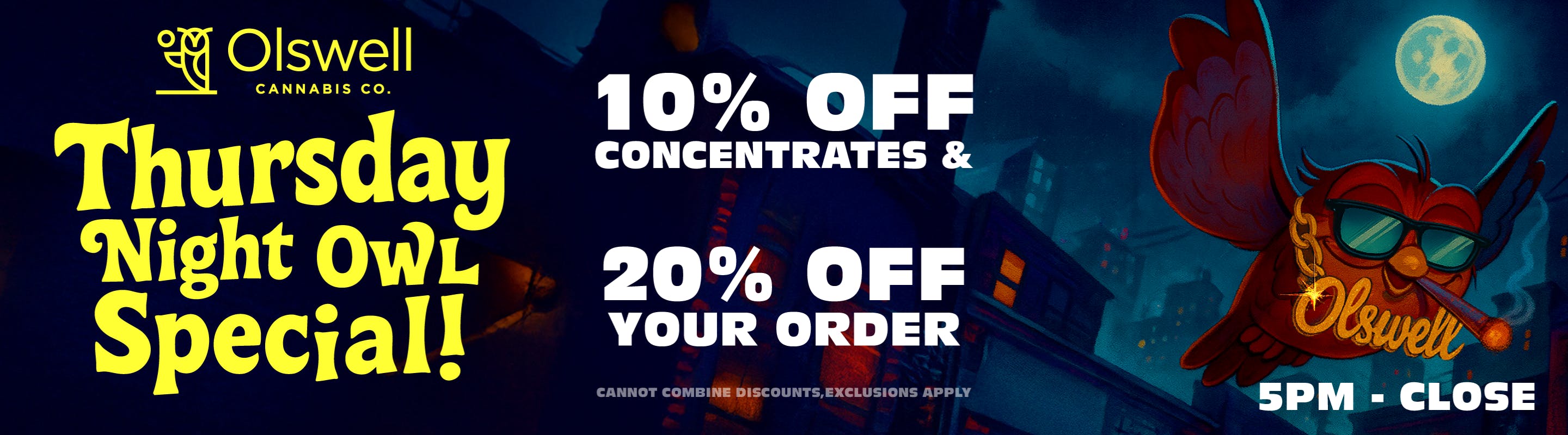 Adrian Olswell Canabis Co, Weekly deals, Weekly cweed deals near me, Shop weed deals near me. 