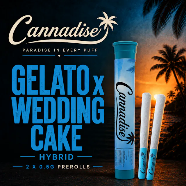 Cannadise Pre-Roll Pack Gelato x Wedding Cake 2pk/1g (hybrid, packs)
