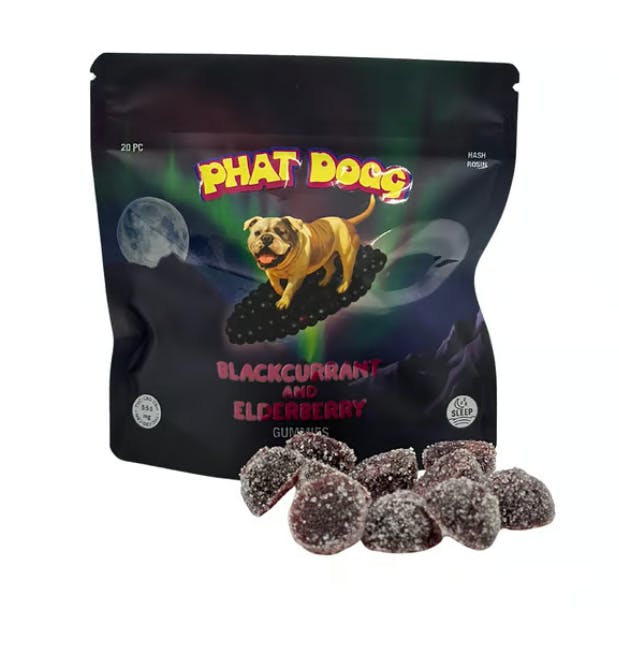 Product: Phat Dogg | Blackcurrant and Elderberry | Hash Rosin Gummies - 20pcs