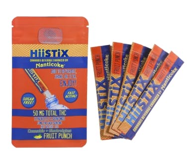 Hiistix | Fruit Punch | 50mg | 5 Pack Beverage Enhancer | Nanticoke