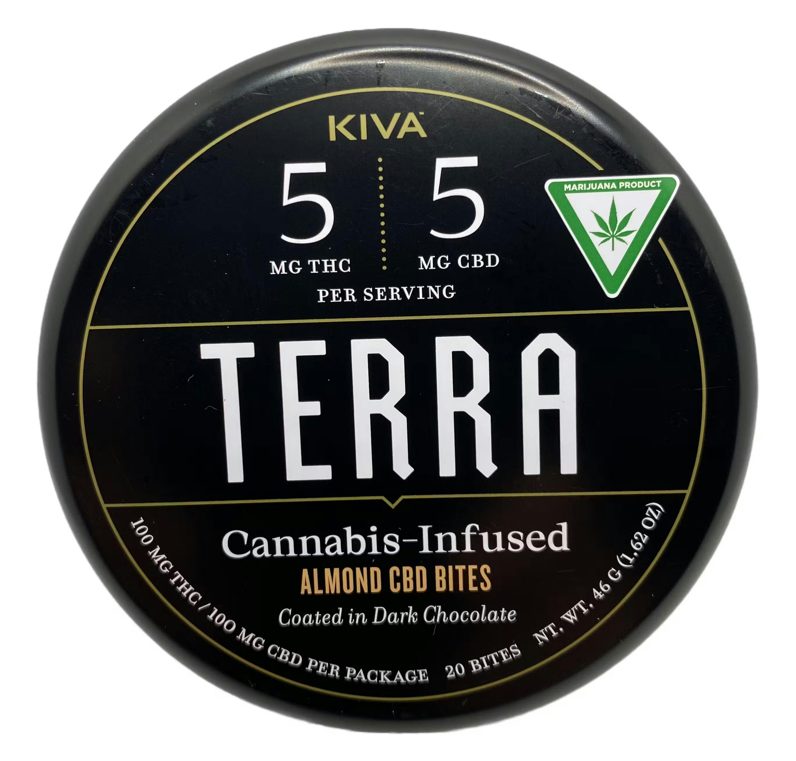Terra | Dark Chocolate Almond Bites 1:1 CBD:THC | 100mg*