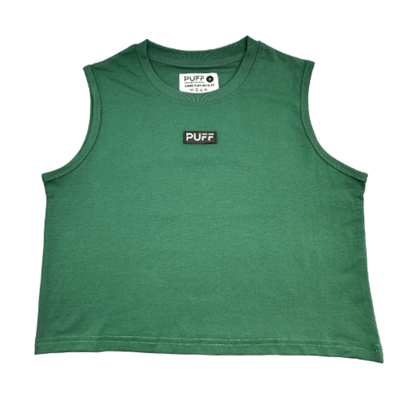 Green Crop Top Tank Top - XS
