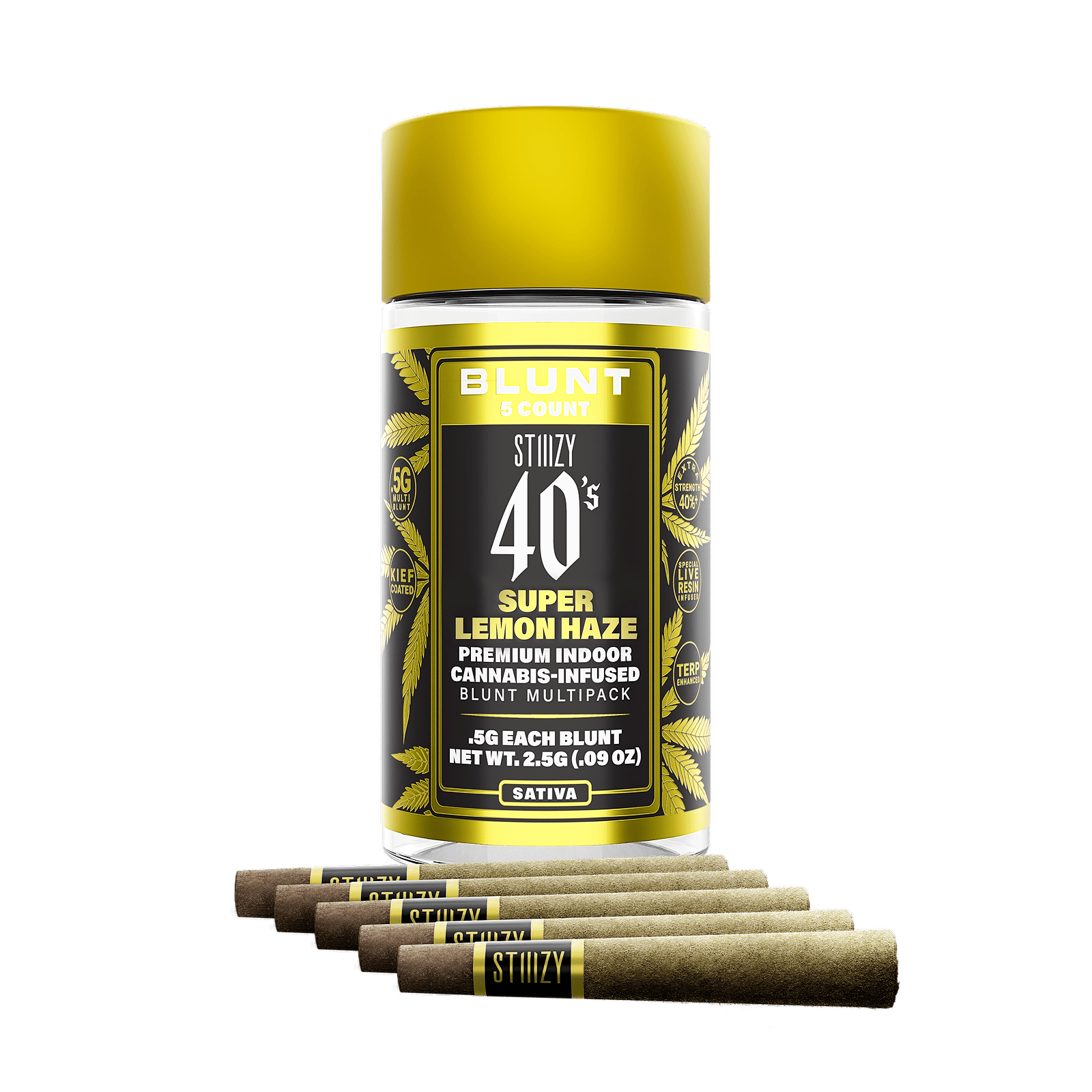 Stiiizy - 5-Pack .5g Live Resin Infused Blunts - Super Lemon Haze