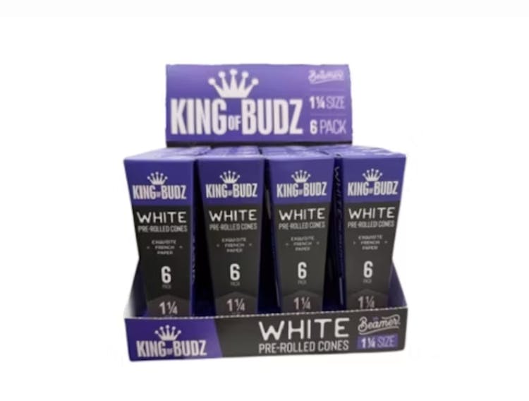 King Of Budz - 6pk Cones - 1 1/4 Size French White