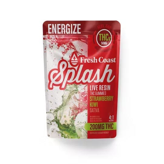 Product: Fresh Coast | Splash Strawberry Kiwi Live Resin 4:1 THC:THCv Gummies | 200mg:50mg