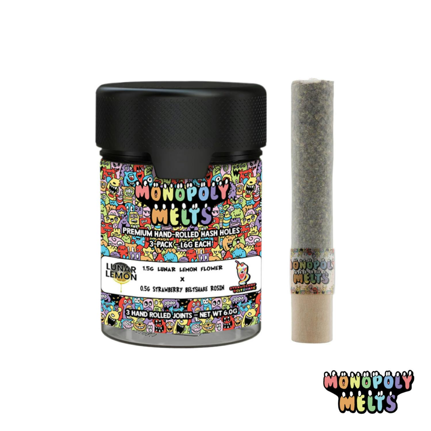 Monopoly Melts x GT - 3pk 2g Hand Rolled Donuts - (6g) - **LUNAR LEMON x PAPAYA JUICE**