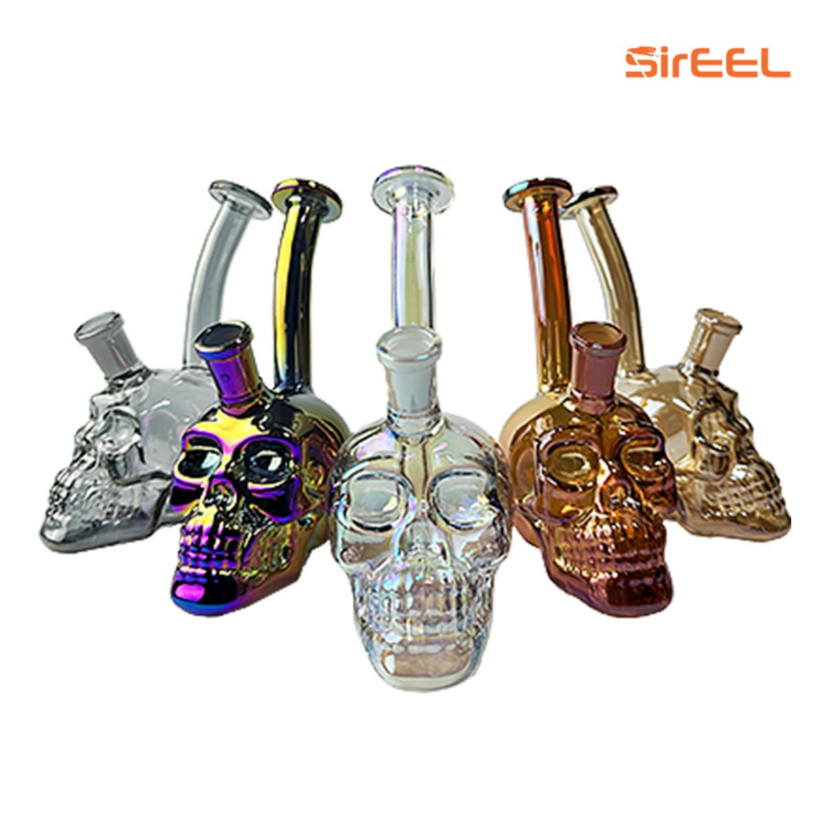 Photo of 6″ Iridized Skull Bong with Banger – SirEEL (Assorted Colors)