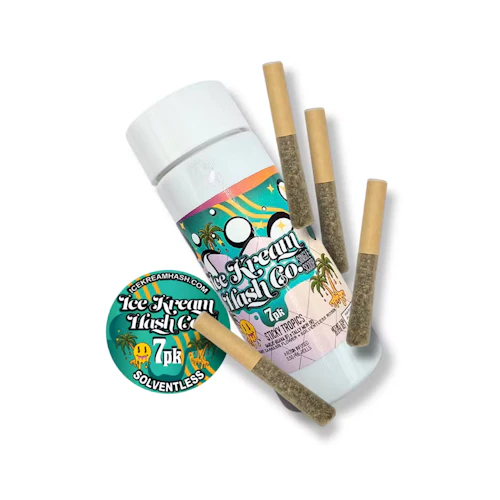 Ice Kream Hash - 7-Pack .5g Rosin Infused Prerolls - Sticky Tropics
