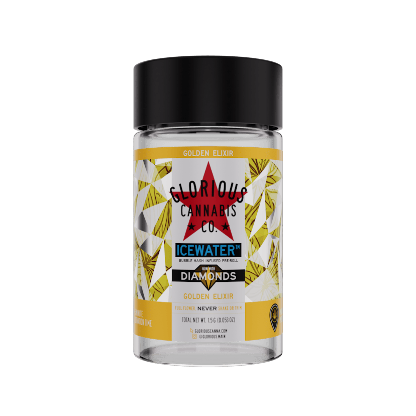 Glorious Cannabis Icewater Hash Infused Pre-Roll 3pk | Golden Elixer