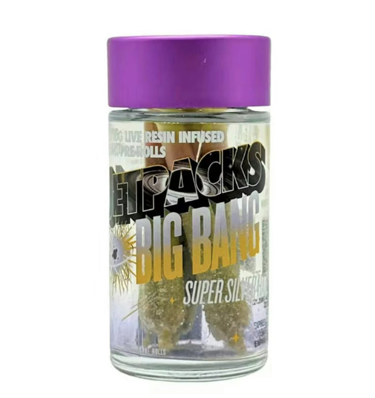 Jetpacks - 5 Pack .5g Live Resin & Diamond Infused Prerolls - Super Silver Haze