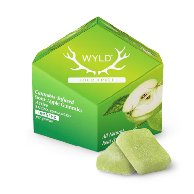 WYLD - 100mg Gummies - Sour Apple - EDIBLES by Wyld at King of Budz