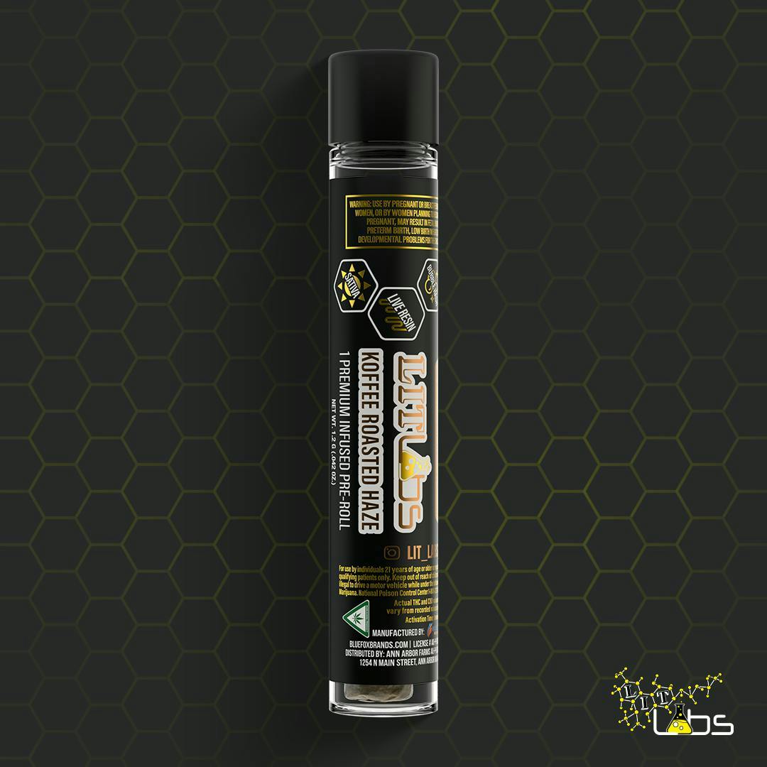 Lit Labs - 1.2g Infused Preroll - Koffee Roasted Haze