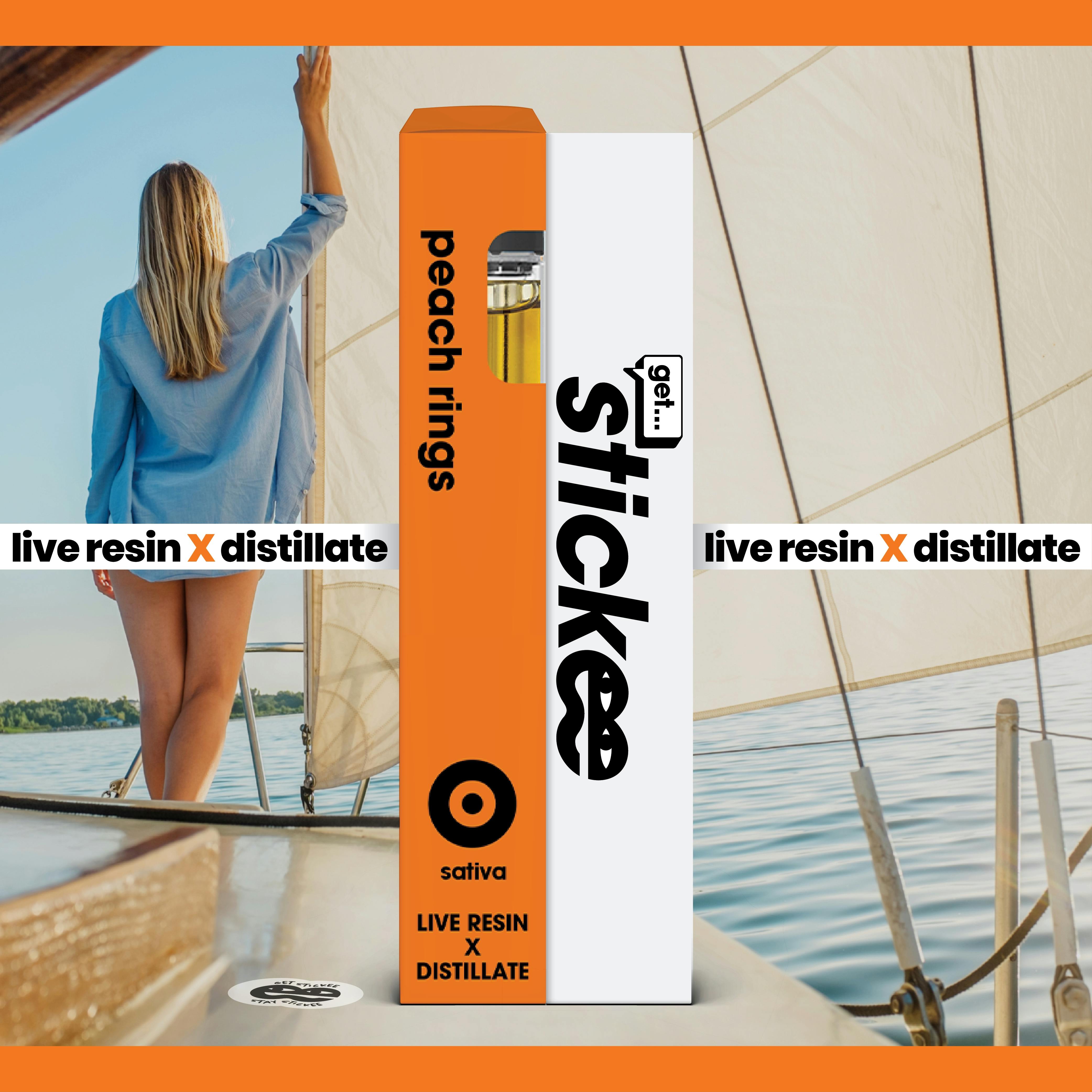 Product: STICKEE | Peach Ringz | 1G | Live Resin Disposable