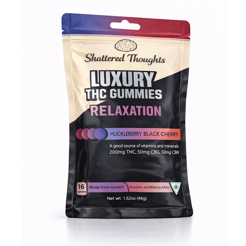 Product: Shattered Thoughts | Gummies - 200mg - Huckleberry Black Cherry *CBN Infused*