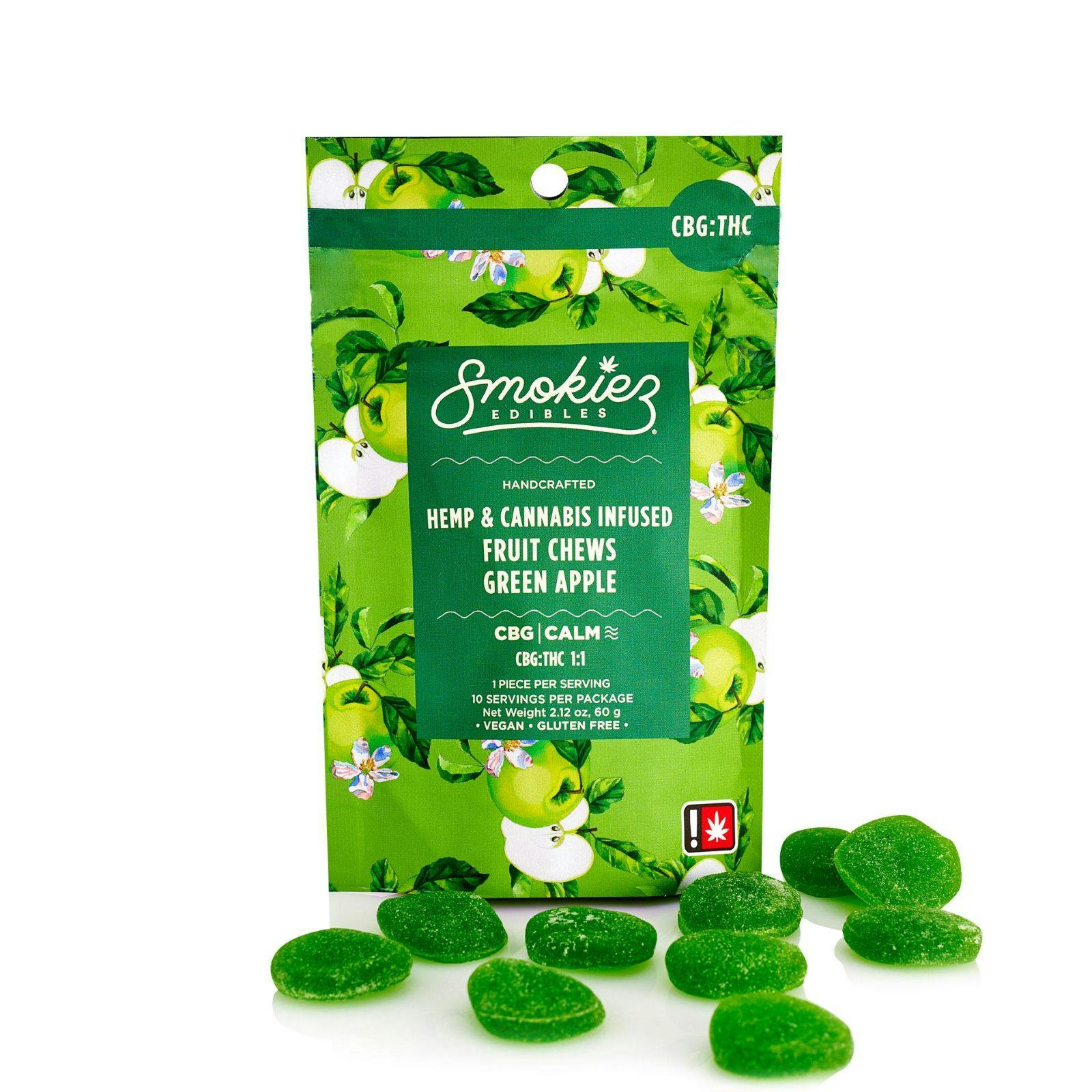 Smokiez | Green Apple THC:CBG Fruit Chew Gummies
