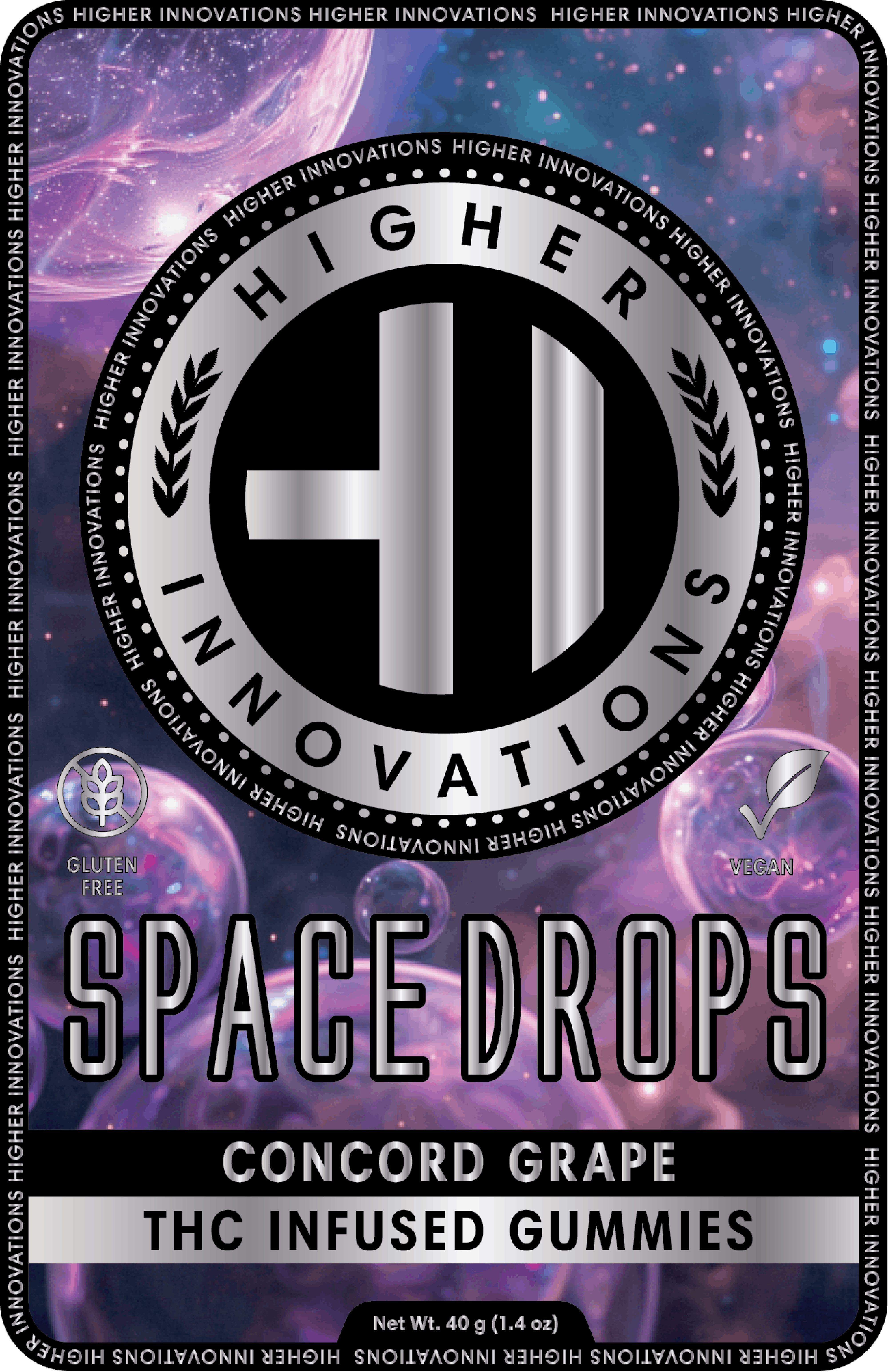 Product: Higher Innovation | Concord Grape | Infused Space Drops | 200mg | Hybrid