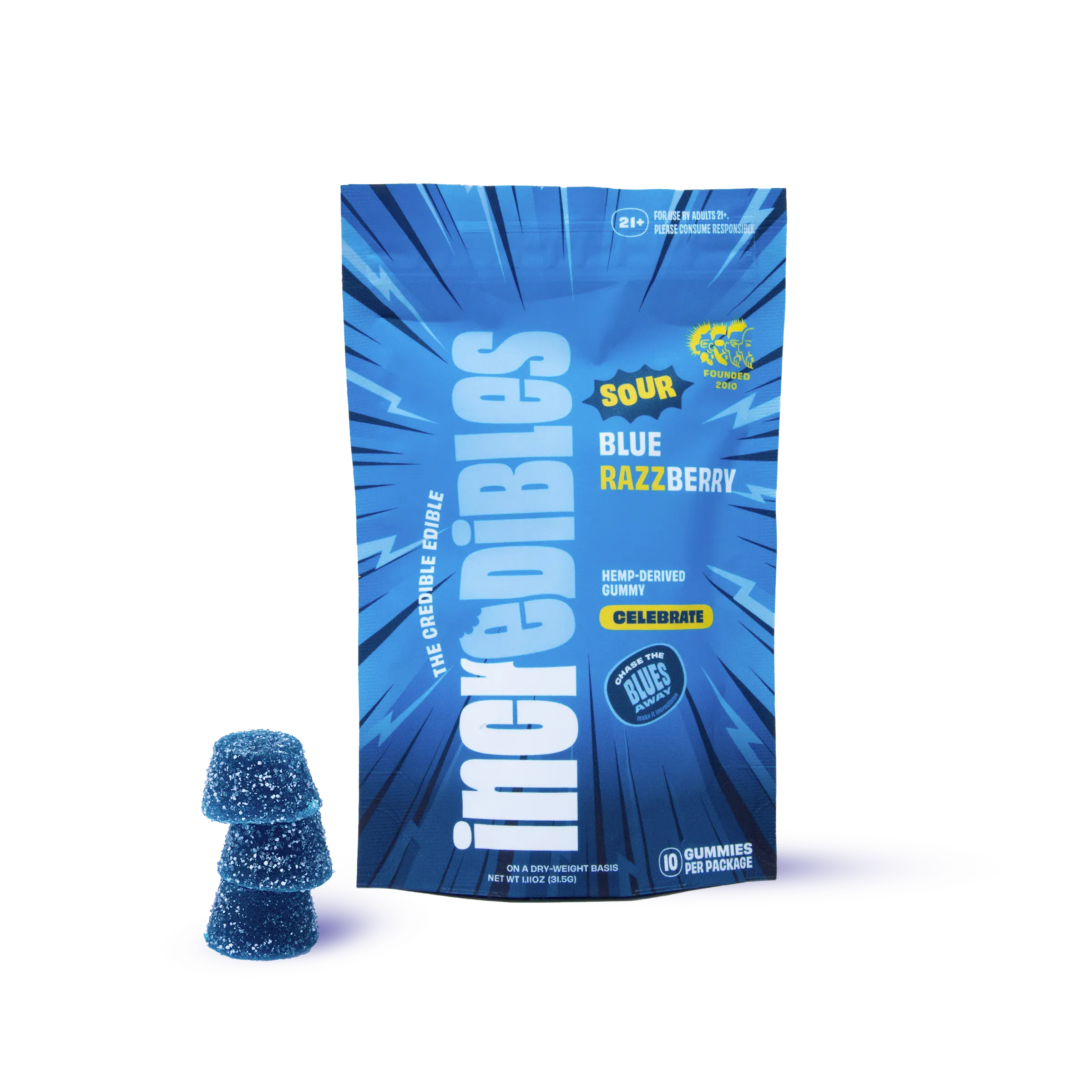INCREDIBLES - Sour Blue Razzberry - Gummies - 100mg at The Bronx Joint