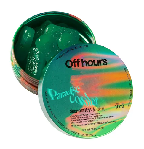 OFF HOURS | SERENITY | PARADISE COOLER GUMMIES THC+CBD(10:2) 100MG | 10pk-active