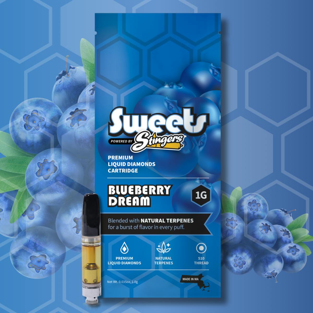 Product: Stingers Sweets | Blueberry Dream | Liquid Diamond Cartridge