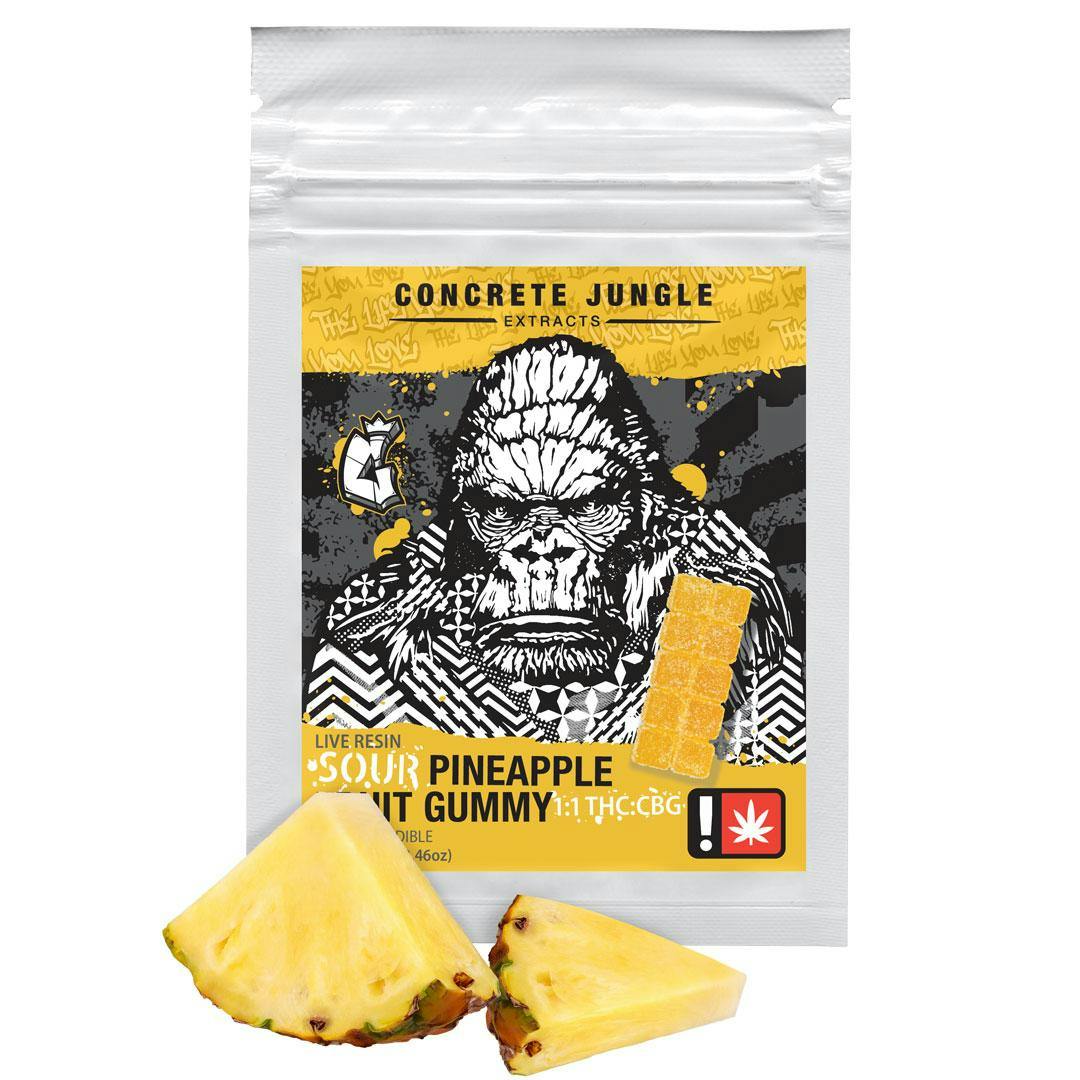Concrete Jungle | THC:CBG Sour Pineapple Gummy