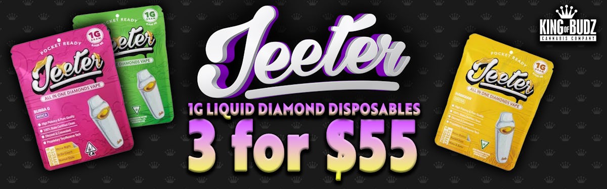 3 FOR $55 JEETER 1G LIQUID DIAMOND DISPOSABLES