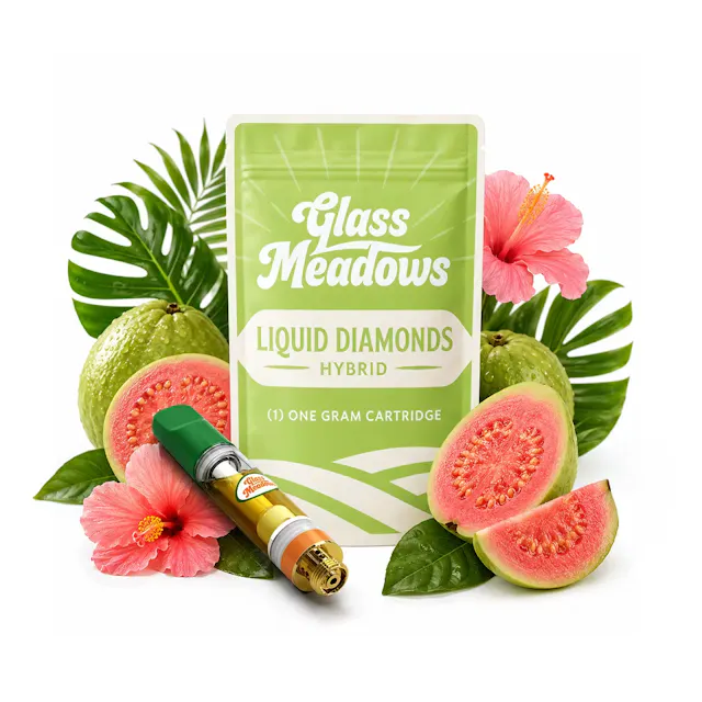 Glass Meadows Liquid Diamonds Vape Cart Guava Lava 1g (hybrid, cartridges)