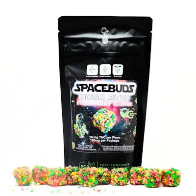 Spacebuds Moon Bites - 100mg Live Rosin Nerded Gummies - Watermelon Bubblegum