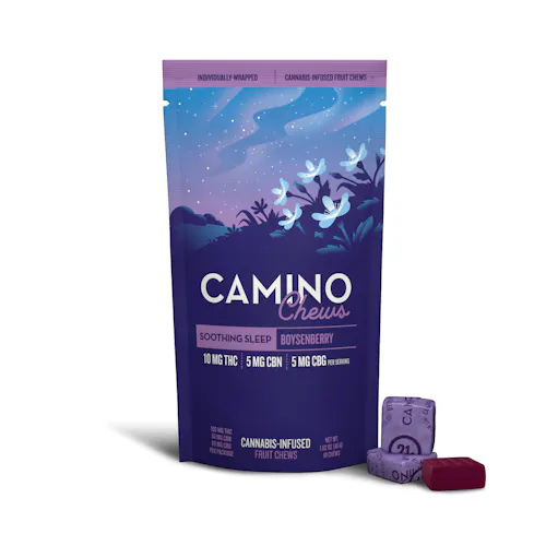 Boysenberry Soothing Sleep Camino Chews 10mg THC: 5mg CBN: 5mg CBG [10pk]-active
