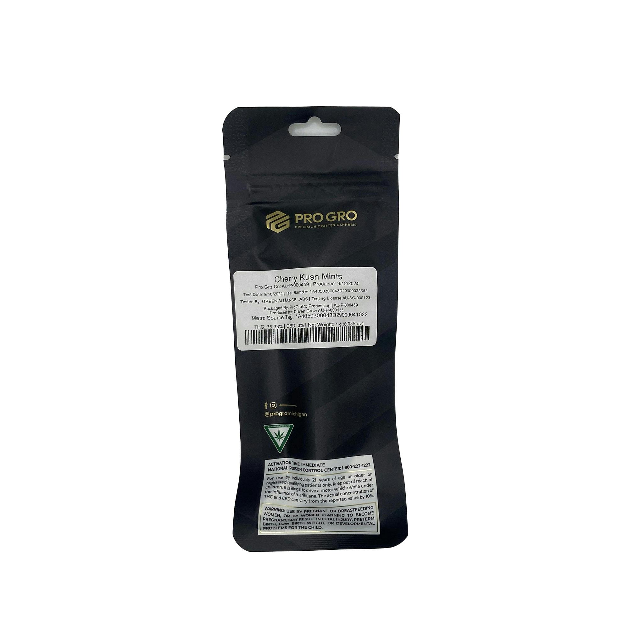 Pro Gro - 1g Live Resin Disposable - Cherry Kush Mints