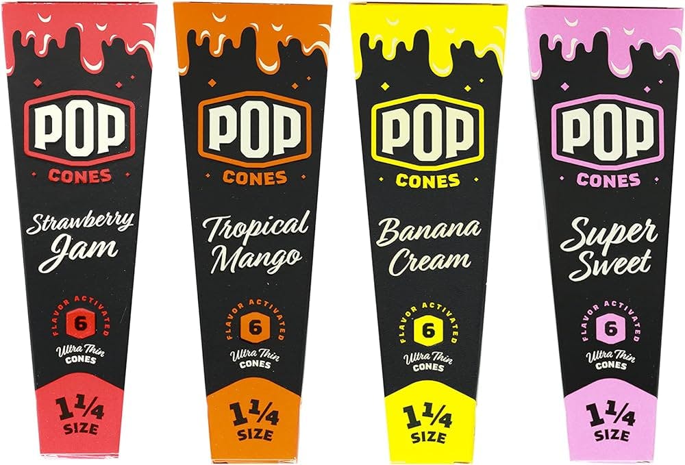 Product POP Cones | Unbleached Assorted Flavors | 6pc | 1 1/4