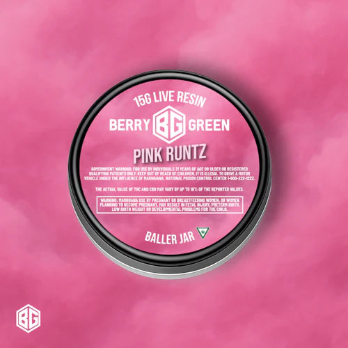 Berry Green - 15g Live Resin Baller Jar - Pink Runtz