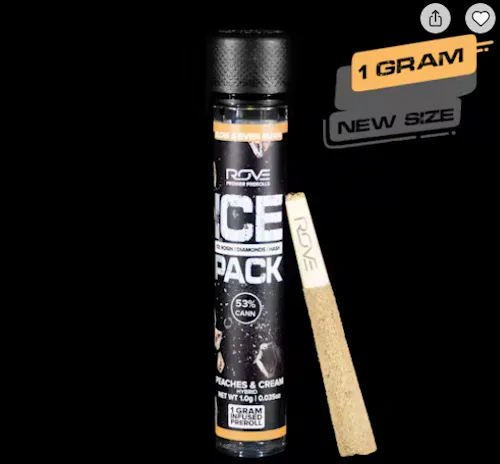 Rove | Peaches & Cream | Hybrid | Triple Infused Pre-Roll (Rosin Hash and Diamonds) | 1g-1