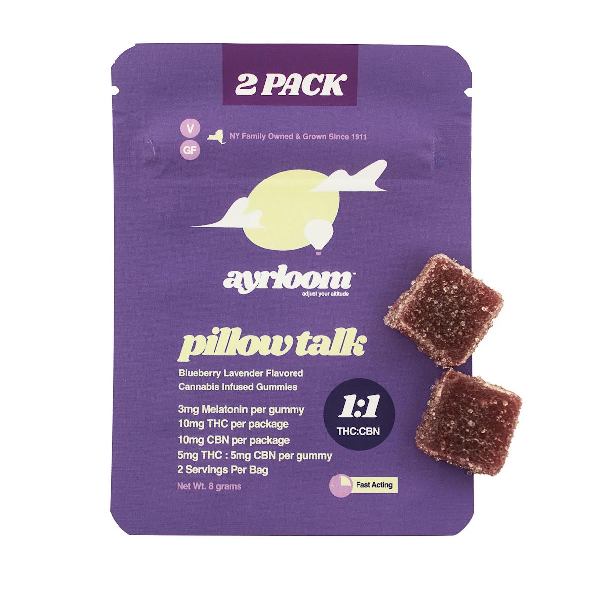 Image of Pillow Talk | 10mg 1:1 Gummies (5mg/2ct)