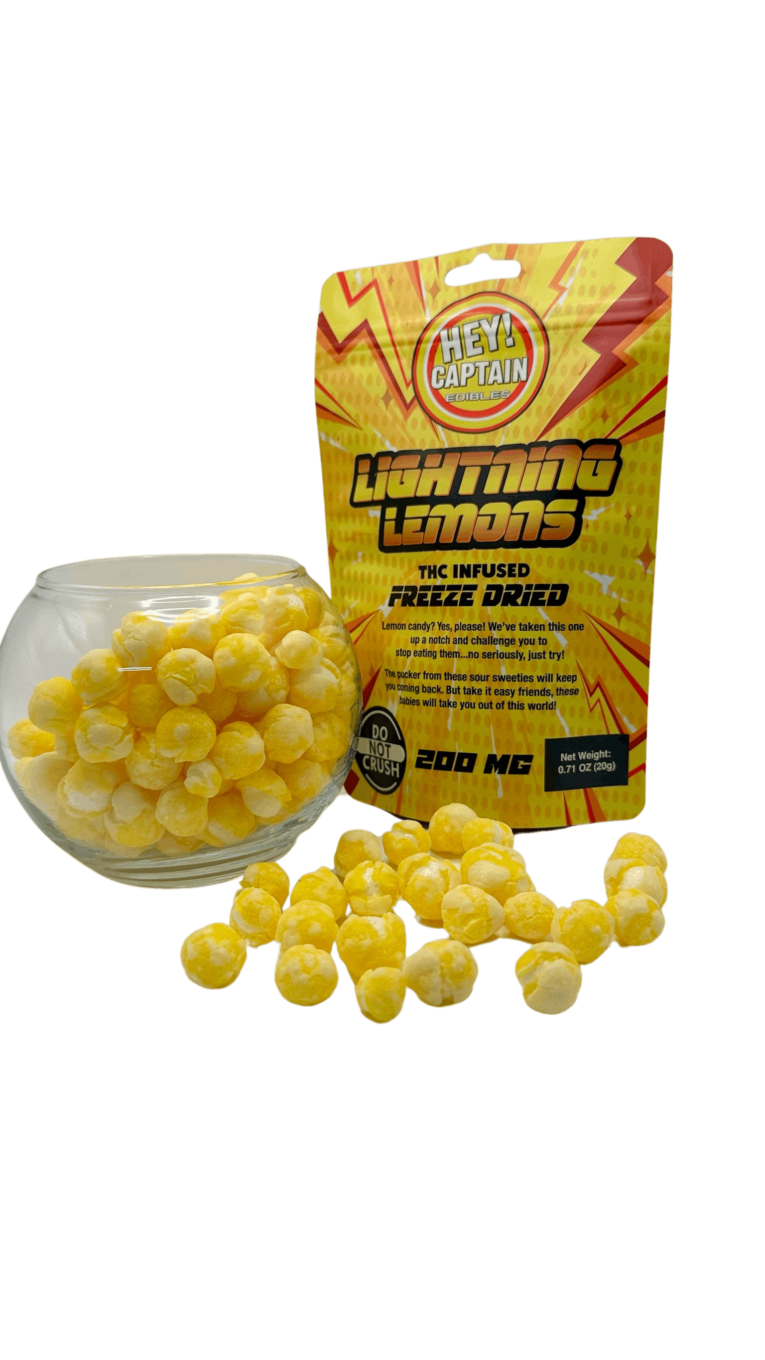 ヤムチャン&クリストファー Hey Captain Freeze Dried Lightning Lemons | 200mg | Higher Love