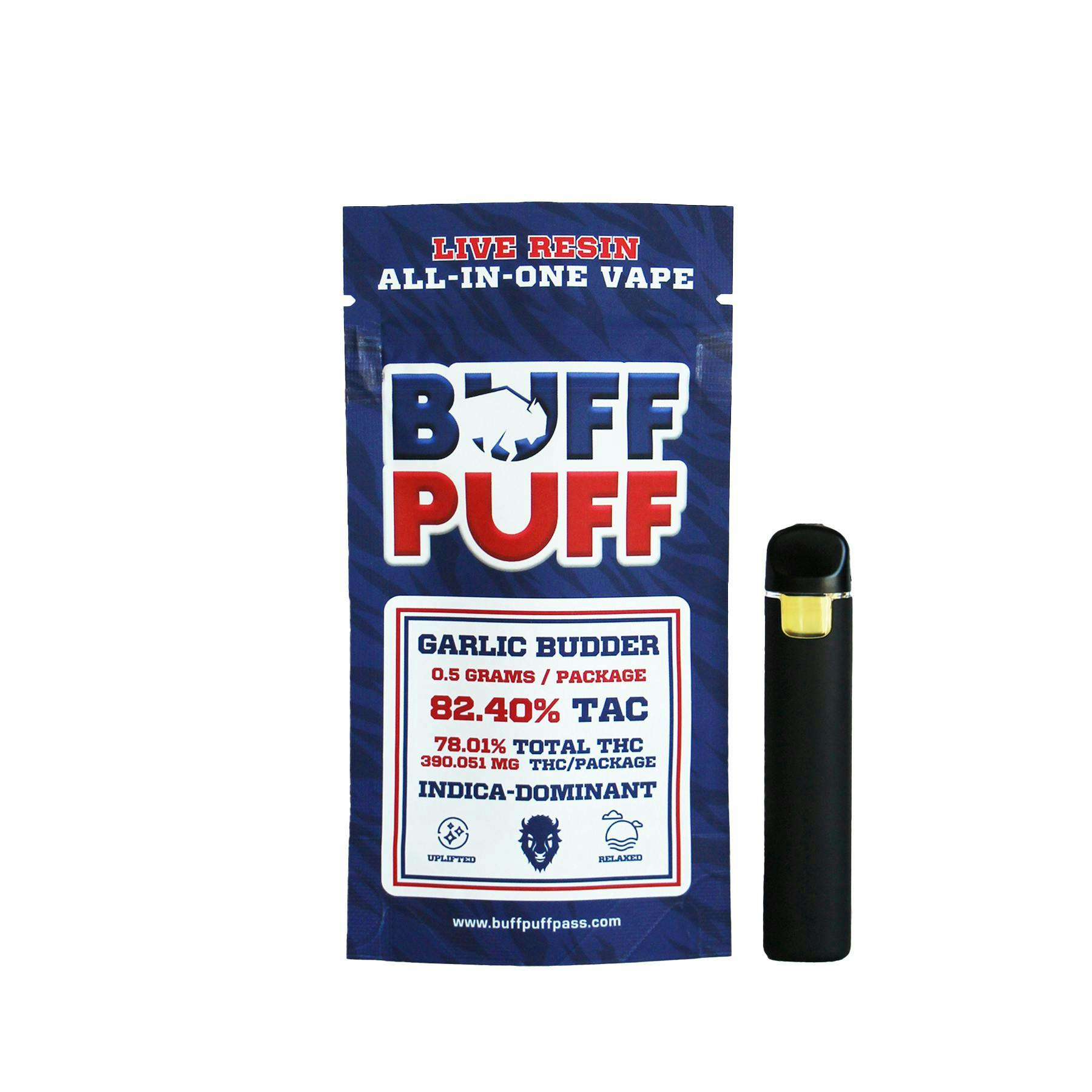 Buff Puff - .5g Live Resin Disposable - Garlic Budder
