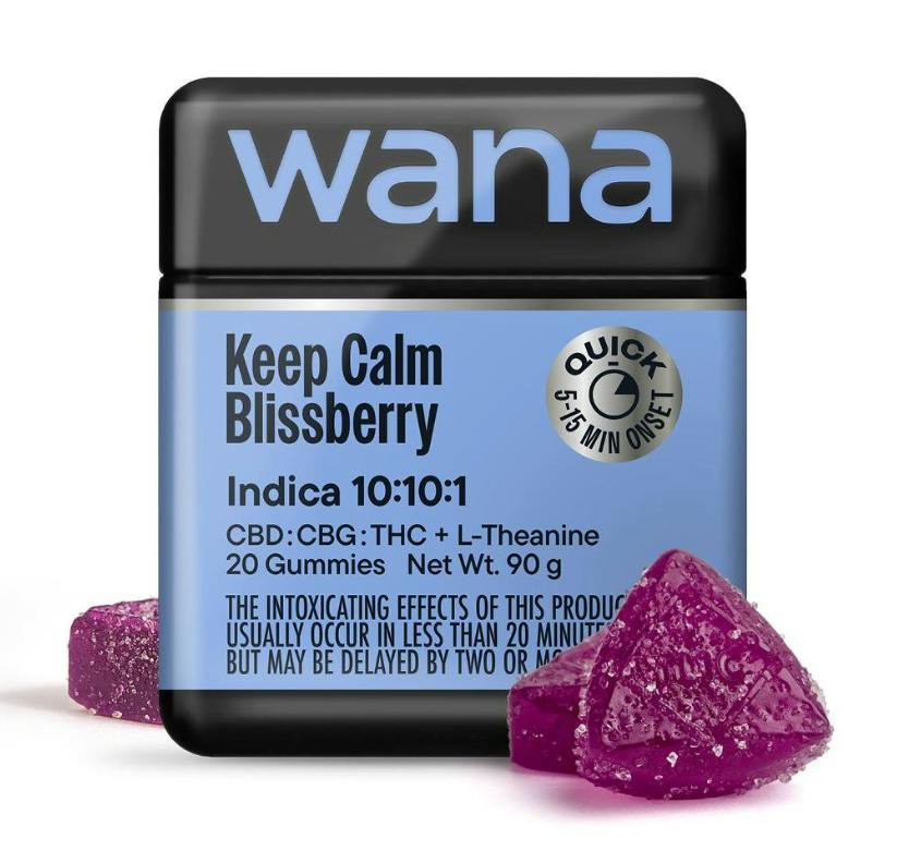 Wana Keep Calm Blissberry 10:10:1 CBD:CBG:THC (20pk) 20MG