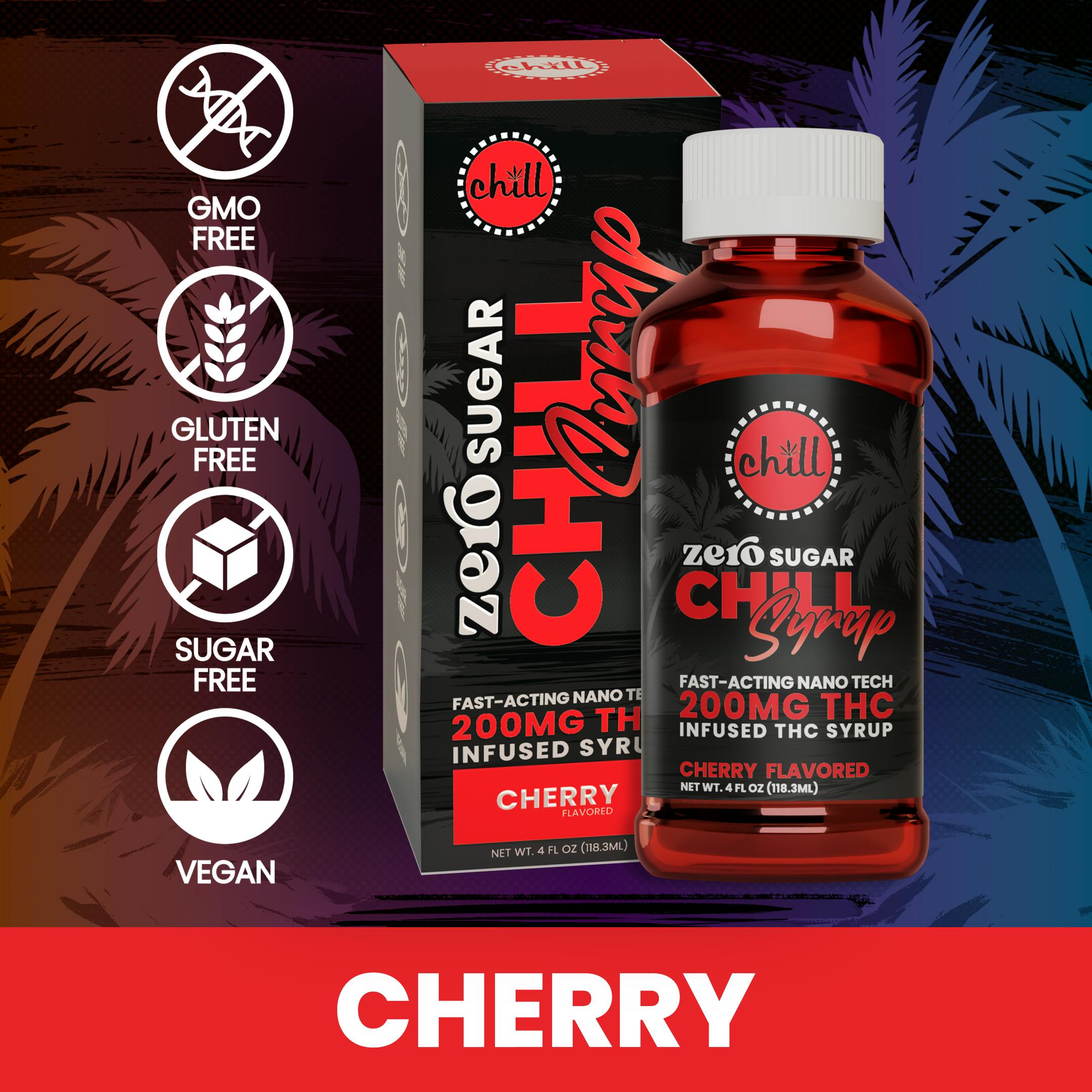 Chill Medicated - 200mg Sugar Free Syrup - Cherry